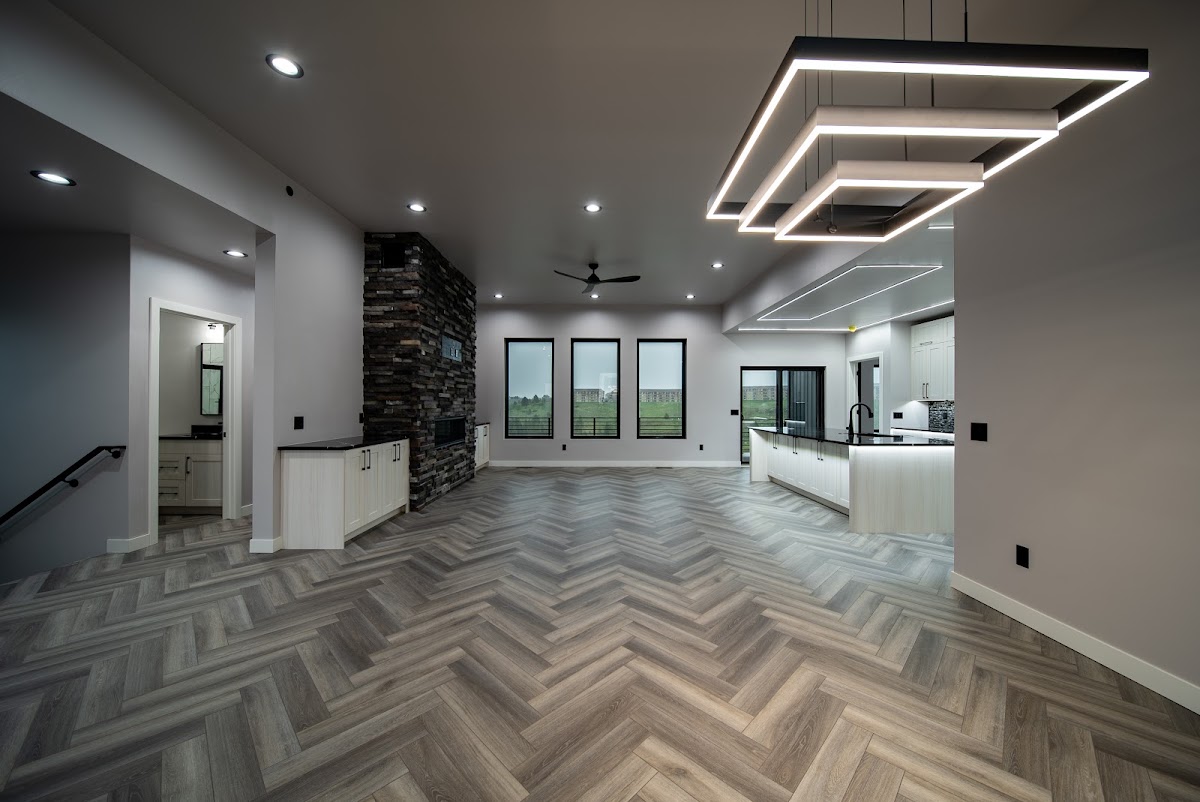 Finished home interior with custom finishes